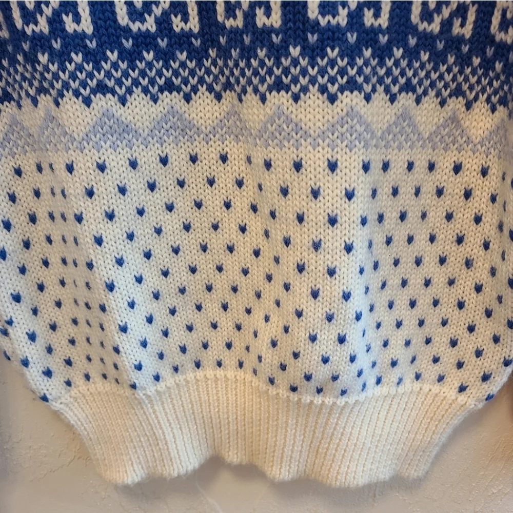 Vintage Fair Isle Wool Ski Scandinavian Sweater M - Picture 4 of 9